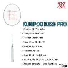 Ảnh của vợt kumpo k520prro[tặng cước+cuốn cán]