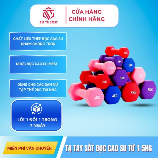 Hiển thị chi tiết cho Tạ tay sắt boc cao su Ảnh của Tạ tay sắt boc cao su